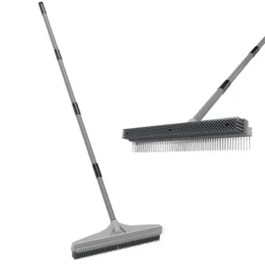 Carpet Rake for Pet Hair Removal, 2 in 1 Rug Rake